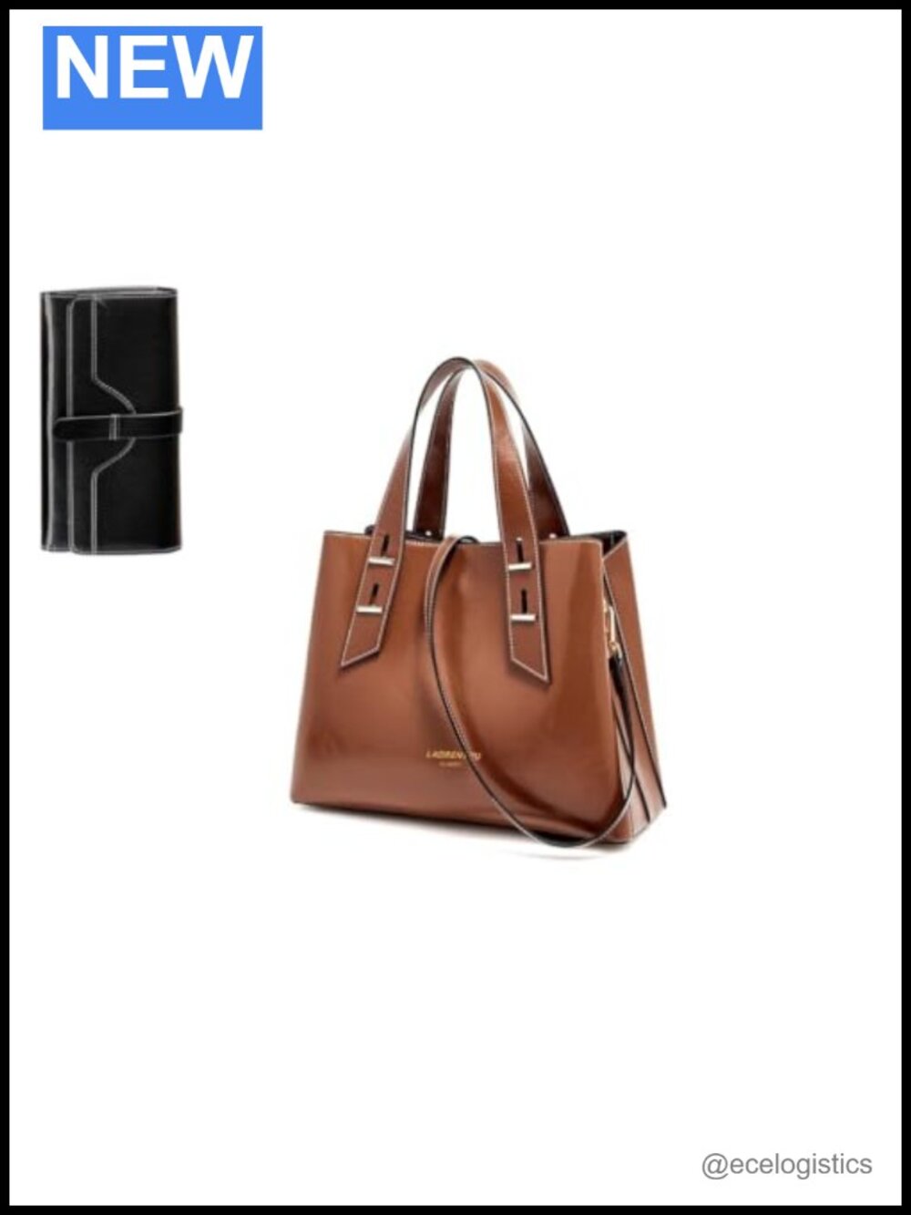 Genuine Leather Crossbody Handbag Satchel with Bifold Wallet
